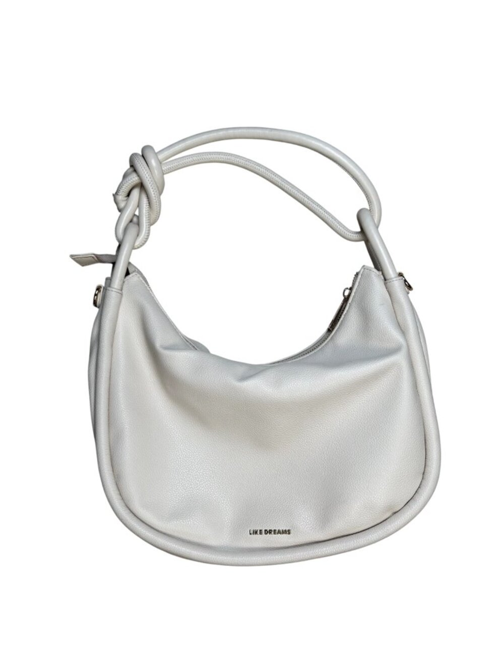 Like Dreams Cream Handbag Leather Knot Detail Shoulder Bag